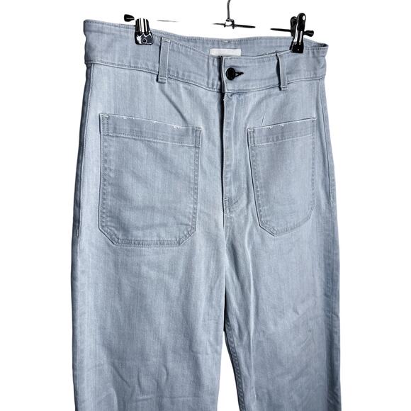 ASKK NY Sailor Pants Light Wash Wide Leg Jeans In Bleachout Blue - Picture 8 of 12